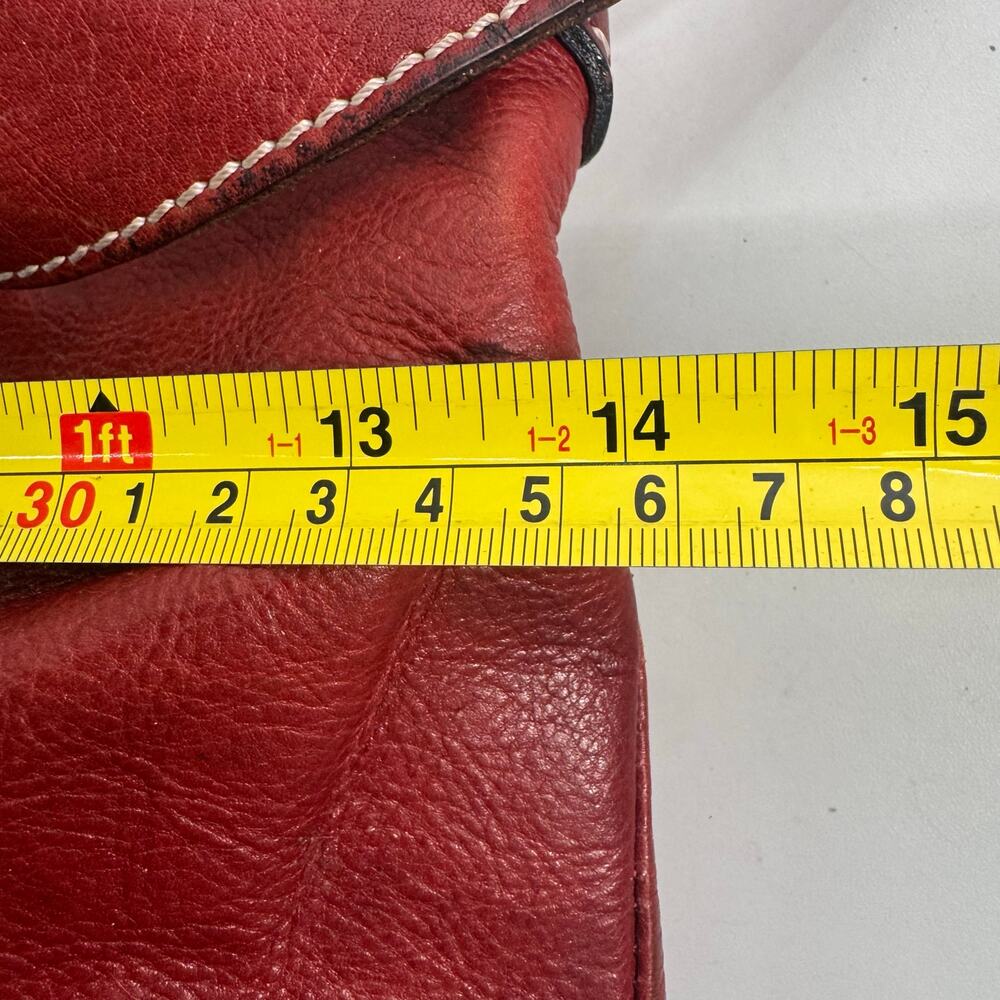 Vintage Marco Firenze Red Italian Leather Designer Shoulder Bucket Bag READ - Picture 10 of 13
